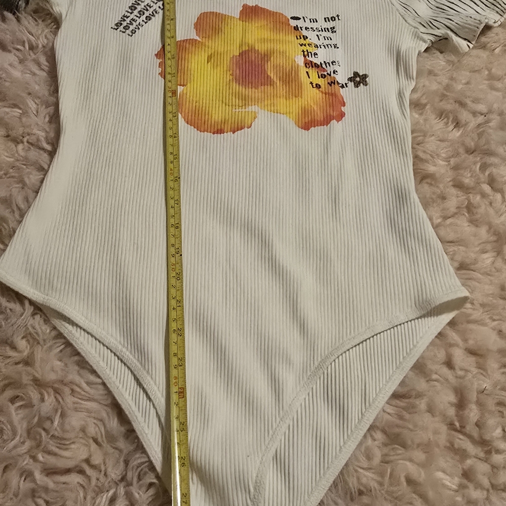 Desigual White T with Yellow Floral Bodysuit - Picture 5 of 9